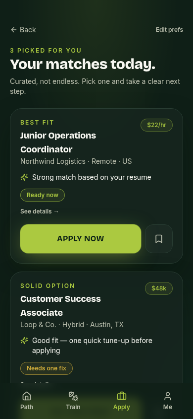 Job matches that fit you
